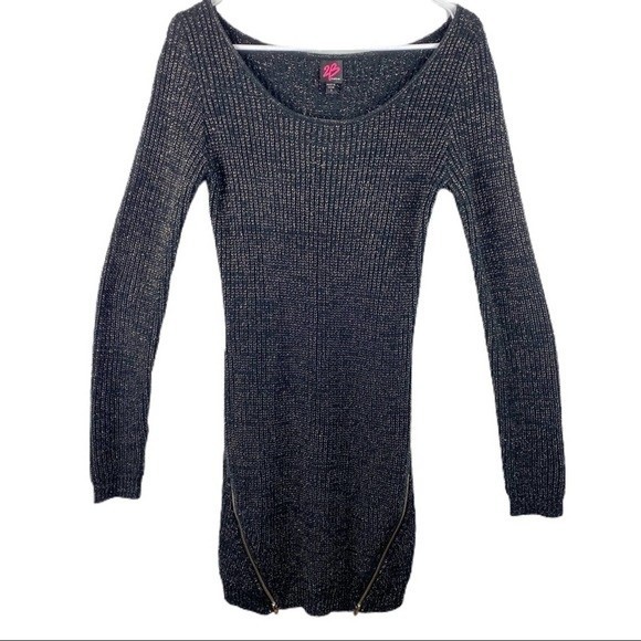 2B Bebe Dresses & Skirts - Women's Black and Gold Sparkle Sweater Dress Size S